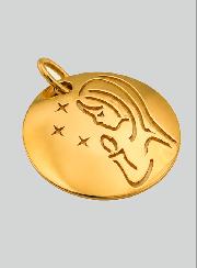 Medalha Virgem em Oração com Estrelas em Ouro 9 Quilates