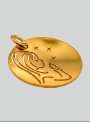 Medalha Virgem em Oração com Estrelas em Ouro 9 Quilates