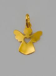 Medalla Corazón Ángel de la Guarda de Oro 9 Kilates