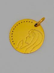 Medalla de Bautizo Virgen Orando de Oro 9 Kilates
