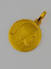 Medalla Virgen María con Velo de Oro