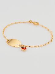 Pulseira de Batismo para Bebé Banhada a Ouro - Joaninha