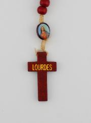 Rosario  de Madera del Sagrado Corazón de Jesús y Cuerda