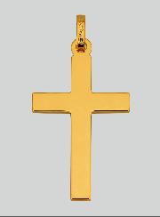 Colgante Cruz Hilo Plano Oro Amarillo Macizo
