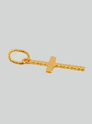 Pingente Pequena Cruz Fio Plano em Ouro Amarelo Maciço
