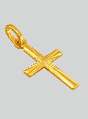 Cruz Latina Diamantada em Ouro Amarelo Maciço