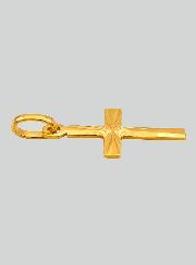 Cruz Latina Diamantada em Ouro Amarelo Maciço
