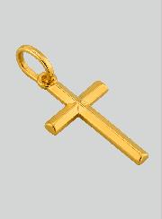 Colgante Cruz Hilo Relieve de Oro Amarillo Macizo