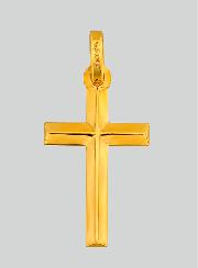 Colgante Cruz Hilo Relieve de Oro Amarillo Macizo