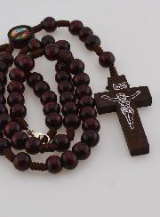 Rosario en Madera Oscura - Collar