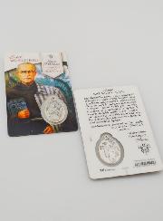 Tarjeta de Oración San Maximiliano Kolbe con Medalla