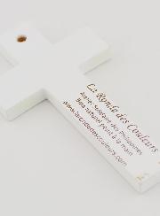 Cruz Infantil de Madera - Sol y Flores