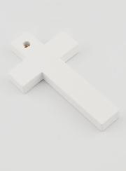 Cruz en Madera - Corazón de Amor y Flores Naranjas