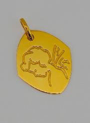 Medalla Religiosa del Angel de la Guarda en Oro