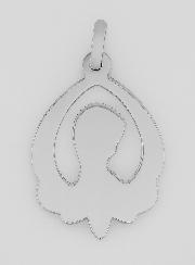 Medalla Virgen con Velo Calado en Plata Sólida