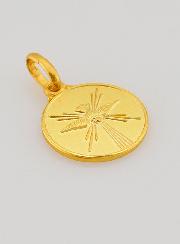 Medalha de Confirmação Pomba do Espírito Santo Banhada a Ouro