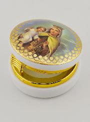 Cajita con la Imagen de la Virgen Coronada y Niño Jesús - 5 cms