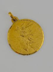 Medalla de San Miguel Arcángel en Oro Macizo de 18 Quilates - 12 mm