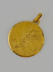 Medalla de San Miguel Arcángel en Oro Macizo de 18 Quilates - 12 mm