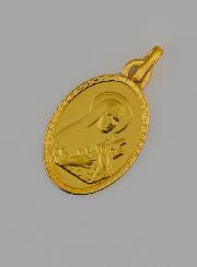 Medalla de Santa Teresa en Oro Macizo de 18 Quilates - 17 mm