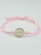 Pulsera con la Medalla de San Benito - Rosa Claro