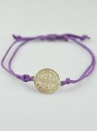 Pulsera con la Medalla de San Benito - Violeta
