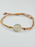 Pulsera con la Medalla de San Benito - Café
