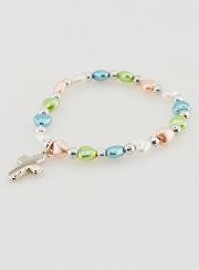 Pulsera Religiosa Infantil - Cruz y Corazón de Amor