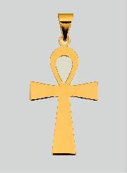 Pingente Cruz da Vida Egípcia - 22 mm - Ouro Maciço 18 Quilates