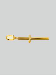 Colgante de Cruz Clásica Alambre Redondo- 22 mm - Oro macizo de 18 Quilates