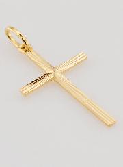 Colgante Clásico de Cruz de Diamantes - 27 mm - Oro Macizo de 18 quilates