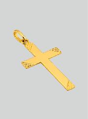 Colgante Clásico de Cruz de Diamantes - 22 mm - Oro macizo de 18 quilates