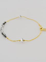 Rosario Decenario en Cristal Negro y Dorado