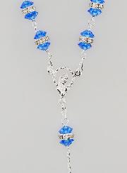 Rosario en Plata y Cristal Azul