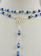 Rosario de cristal de de plata y zafiro azul