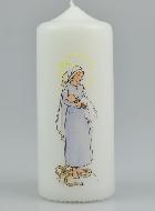 Vela Cirio de Bautismo - Virgen con Niño