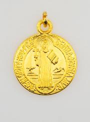 Medalla de San Benito - Metal Dorado - 22 mm