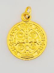Medalla de San Benito - Metal Dorado - 22 mm