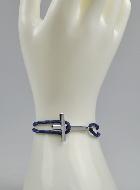 Pulsera con Cruz de Plata en Cordón Marino - Modelo de Hombre