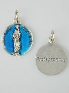 Medalla de Santa María Magdalena Plateada y Esmalte Azul - 18 mm