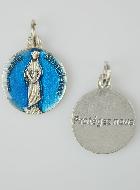 Medalla de Santa María Magdalena Plateada y Esmalte Azul - 18 mm