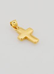 Colgante Cruz Chapado en Oro 18k - Esmalte Azul