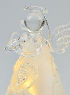 Ángel navideño de cristal luminoso de 8 cm - Decoración de hojas