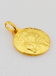 Medalla de Santa Juana de Arco Chapada en Oro - 16 mm