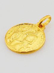 Medalla de Santa Juana de Arco Chapada en Oro - 16 mm