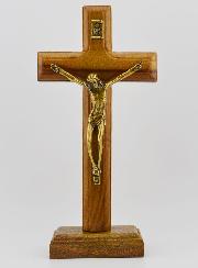 Crucifixo em Madeira Com Base Removível - 17cm