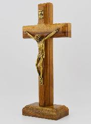 Crucifixo em Madeira Com Base Removível - 17cm