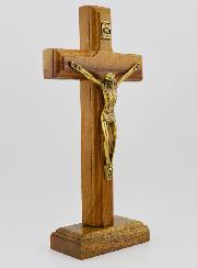 Crucifixo em Madeira Com Base Removível - 17cm