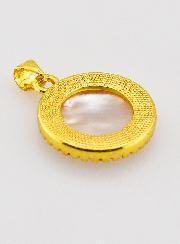 Medalla dorada de nácar Ex-Voto 22mm