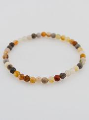 Pulsera de Piedra de Ágata Pluma - 4mm